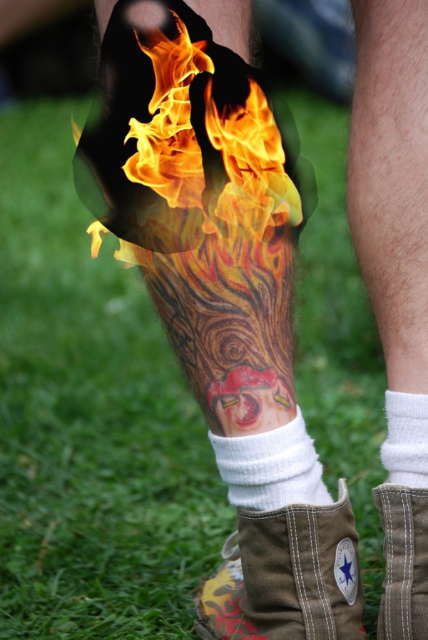 Creation of my leg is on fire, literally: Step 3